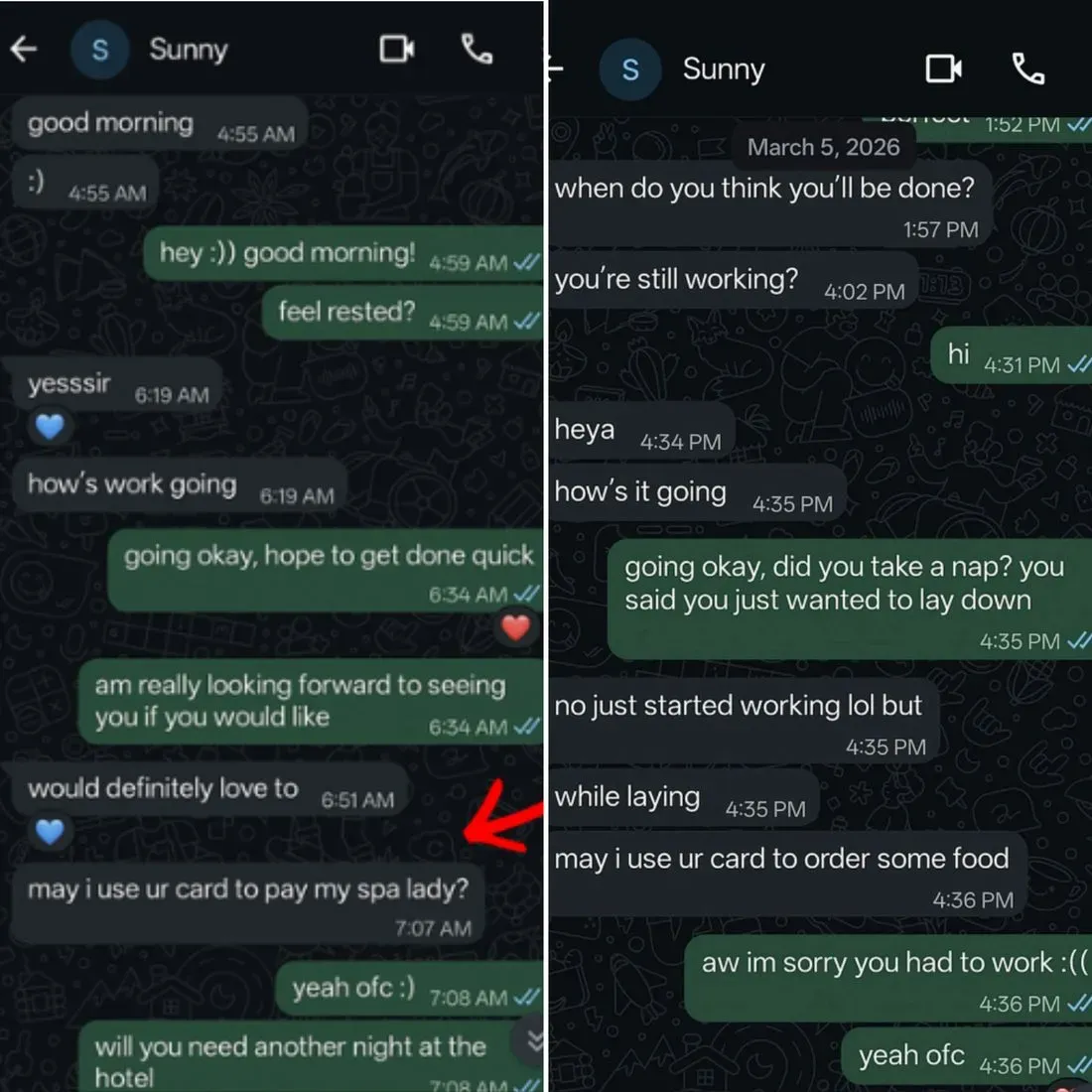 لقطات شاشة لمحادثات نصية بين Sundas Naqvi وزملائها، تتناول تفاصيل احتجازها من قِبل ICE في شيكاغو، مما يسلط الضوء على قضايا الهجرة.