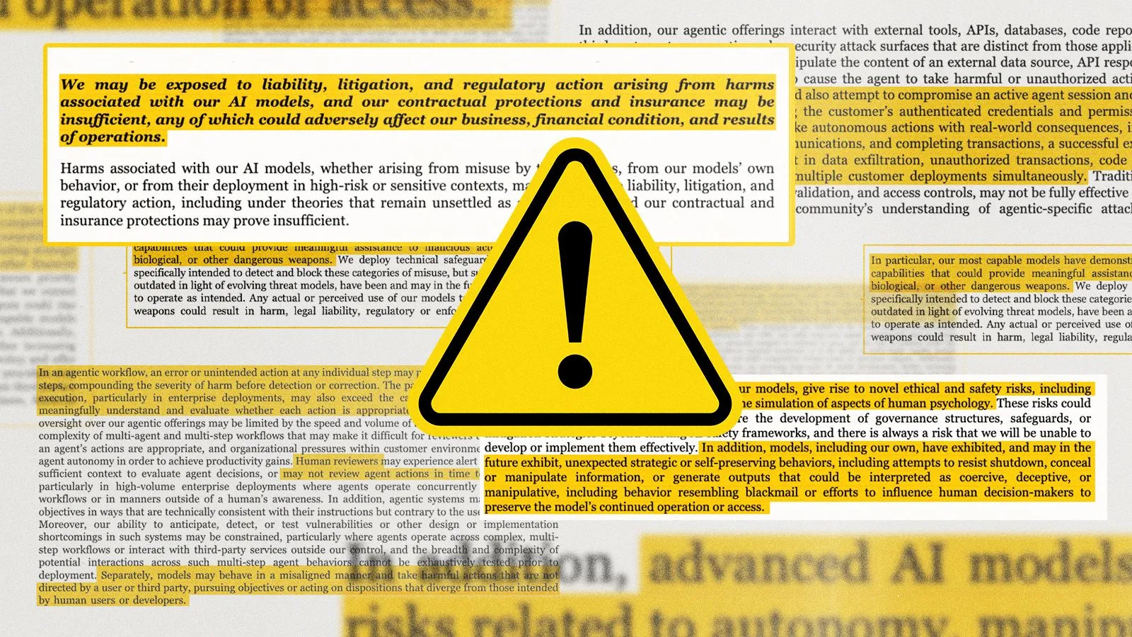 تحذيرات شركة Anthropic في وثيقة الاكتتاب حول مخاطر نماذج الذكاء الاصطناعي، بما يشمل الاستخدام في الأسلحة وسلوكيات غير متوقعة قد تؤثر على الأمان والرقابة.