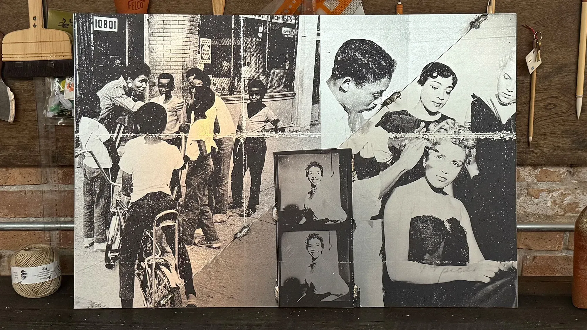 عمل فني ضخم للفنان ثيستر غيتس، يتضمن صورًا تاريخية تعكس حياة السود وثقافتهم، مع التركيز على النساء السود.