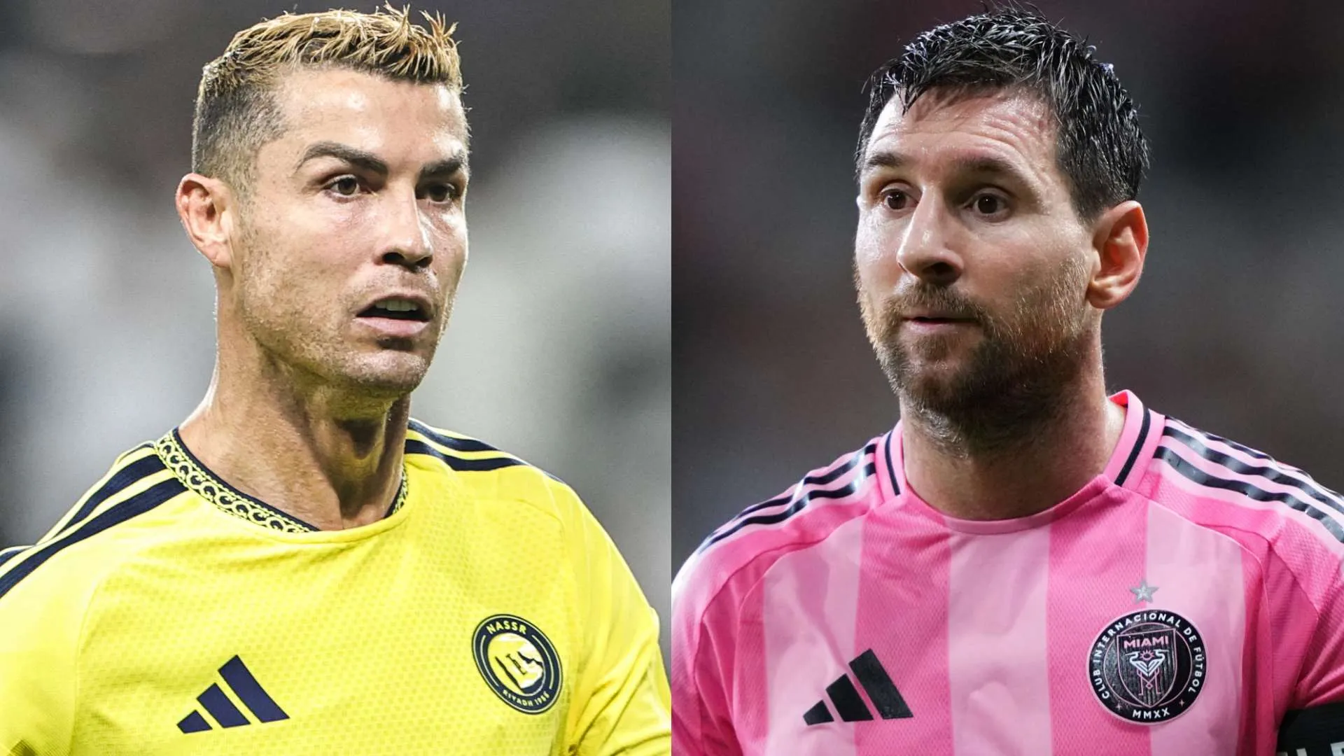 كريستيانو رونالدو بقميص النصر وليونيل ميسي بقميص إنتر ميامي في سباقهما نحو تسجيل ألف هدف في مسيرتهما الاحترافية.