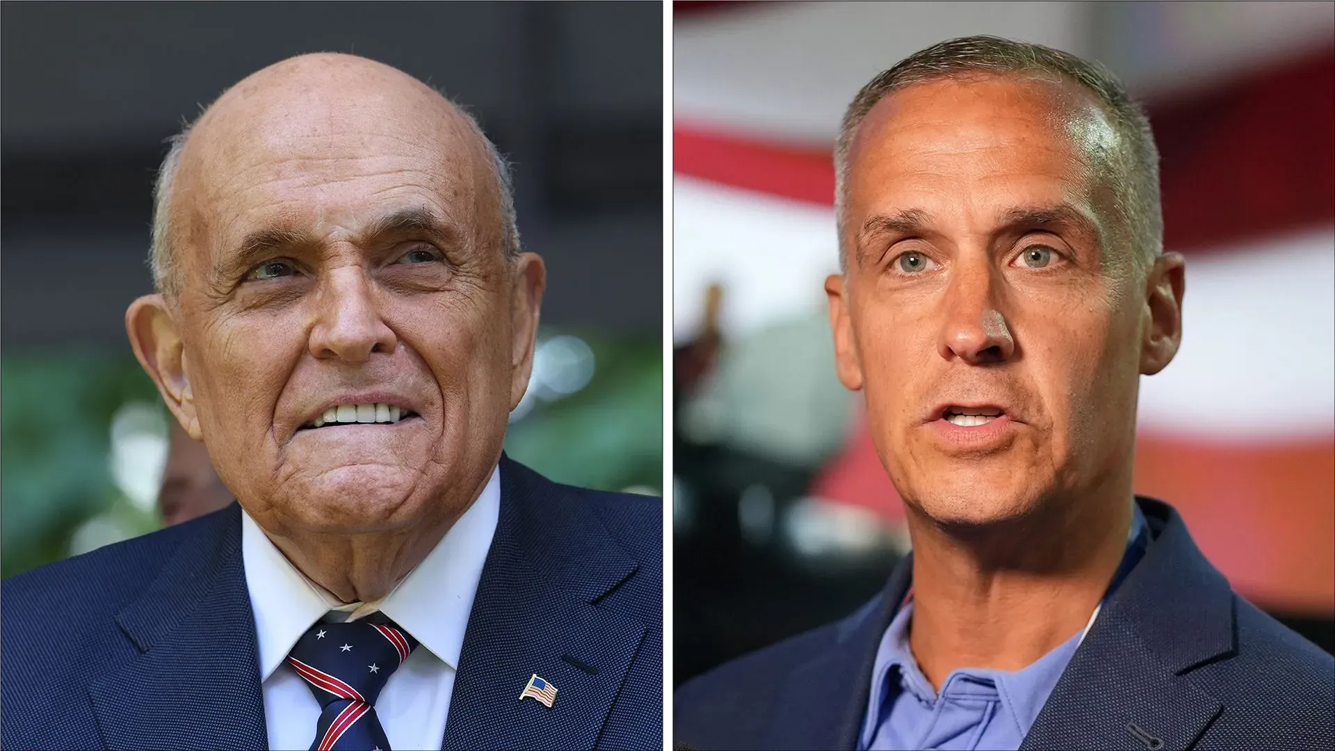 رودي جولياني وكوري ليفاندوفسكي، أعضاء في مجلس الأمن الداخلي الجديد الذي أعلن عنه ترامب، يقدمان المشورة للأمن الوطني.