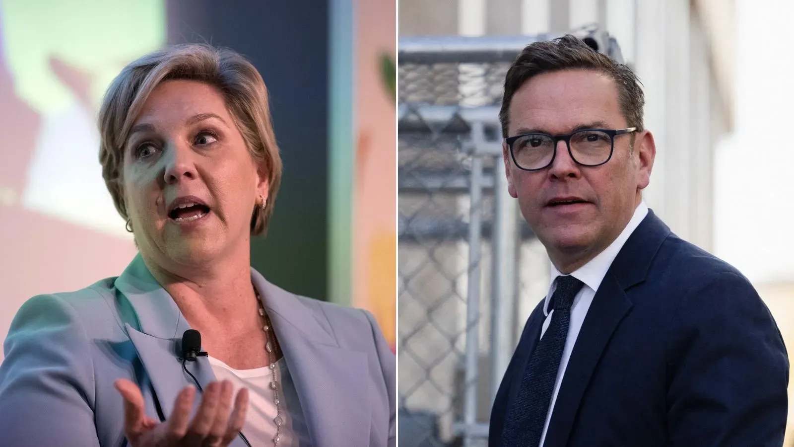 مديرو شركة تسلا، روبين دنهولم وجيمس مردوخ، يتحدثان في مؤتمر حول التسوية القانونية التي تبلغ قيمتها 919 مليون دولار.