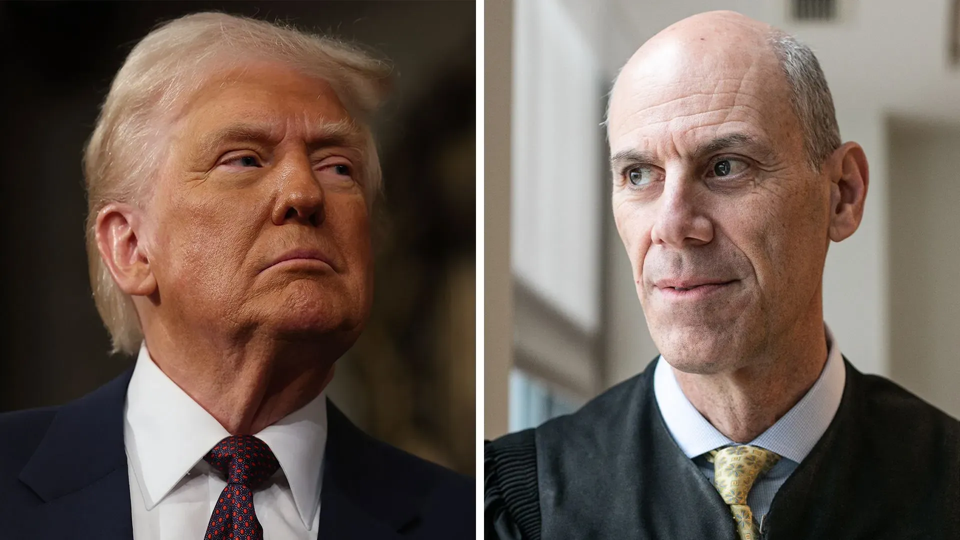 صورة تظهر الرئيس السابق دونالد ترامب والقاضي جيمس بواسبرغ، حيث يتناول المقال الصراع القانوني حول أوامر الترحيل في ظل إدارة ترامب.