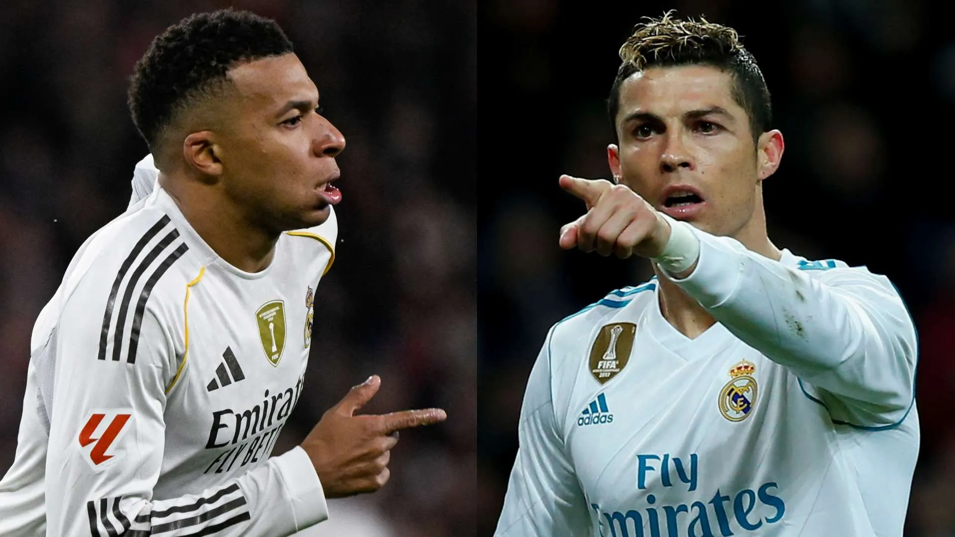 كيليان مبابي وكريستيانو رونالدو في قميص ريال مدريد، يعكسان مستقبل النادي في التعاقدات والتحديات التكتيكية.