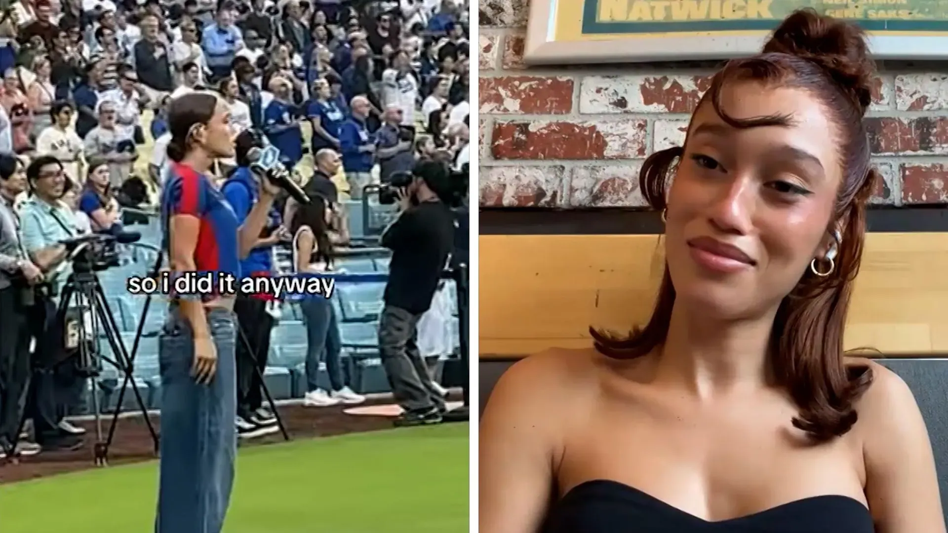 أدت المغنية نيزا الأغنية الوطنية باللغة الإسبانية في مباراة دودجرز، متحدية تعليمات الفريق، تعبيراً عن دعمها للمجتمع اللاتيني.