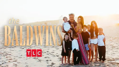 عائلة بالدوين تجمعهم لحظة عائلية على الشاطئ، مع سبعة أطفال، في إطار الترويج لمسلسلهم الواقعي الجديد "ذا بالدوينز" الذي يستعرض حياتهم.