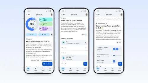 واجهة تطبيق Google Health تعرض معلومات صحية، بما في ذلك خطوات المستخدم، جودة النوم، ونصائح للياقة البدنية، مع التركيز على التفاعل الذكي.