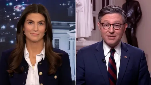 رئيس مجلس النواب مايك جونسون يتحدث مع مراسلة CNN كايتلان كولينز حول التزام الجمهوريين بعدم تقليص برامج الضمان الاجتماعي والرعاية الصحية.