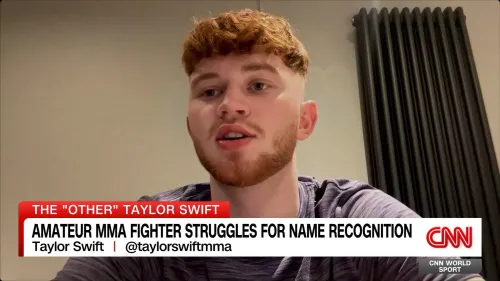 تايلور سويفت، مقاتل هاوي في فنون القتال المختلطة، يتحدث عن تحديات الشهرة بسبب تشابهه في الاسم مع النجمة الأمريكية.
