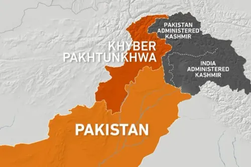 خريطة توضح موقع إقليم خيبر بختونخوا في باكستان، حيث تأثرت المنطقة بشدة من الفيضانات المدمرة نتيجة الأمطار الموسمية.