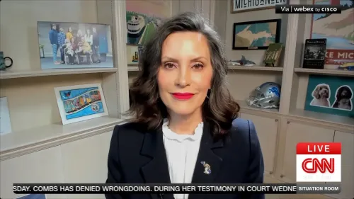 مقابلة مع حاكمة ولاية ميتشيغان، حيث تتحدث عن تأثير التخفيضات المحتملة في برامج الرعاية الاجتماعية على الولايات.