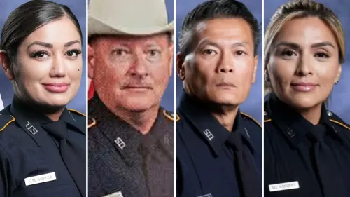 صور لأربعة ضباط في مكتب شريف مقاطعة هاريس، بينهم الضابطة كريستينا كولر، الذين تأثروا بحالات انتحار في القسم.