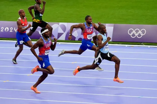 جوت جوت، العداء الأسترالي الشاب، يتصدر سباق 200 متر في بطولة Diamond League، متفوقًا على منافسين بارزين مثل ليتسيلي تيبوغو.