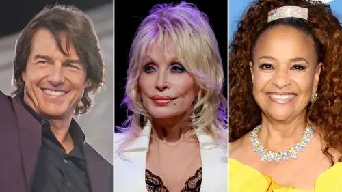 توم كروز ودوللي بارتون وديبي ألين ووين توماس، المكرمون في حفل جوائز المحافظين، يحتفلون بمساهماتهم في السينما.