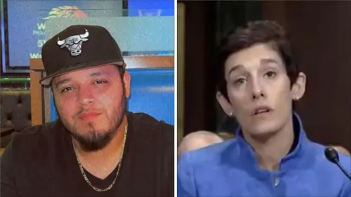 صورة تظهر كيلمار أبريغو غارسيا، المحتجز في تينيسي، ومحامية وزارة العدل الأمريكية خلال جلسة استماع حول ترحيله.