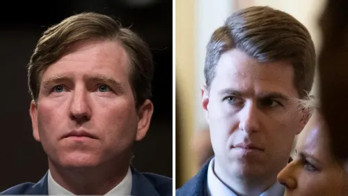 يظهر في الصورة مايلز تايلور وكريس كريبس، المسؤولان السابقان اللذان استهدفهما ترامب بسبب انتقاداتهما لسياساتهما، مما يعكس التوتر السياسي الحالي.