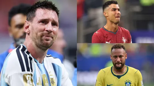 ليونيل ميسي يبكي بعد هدف تاريخي في كأس العالم، ورونالدو ونيمار يظهران بتعابير حزينة في لحظات وداع فرقهم.