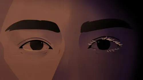 صورة توضح عيني شخصين، أحدهما يمتلك رموشًا طويلة وواضحة، مما يعكس الاتجاهات الجمالية الحالية وتأثيرها على الرجال.