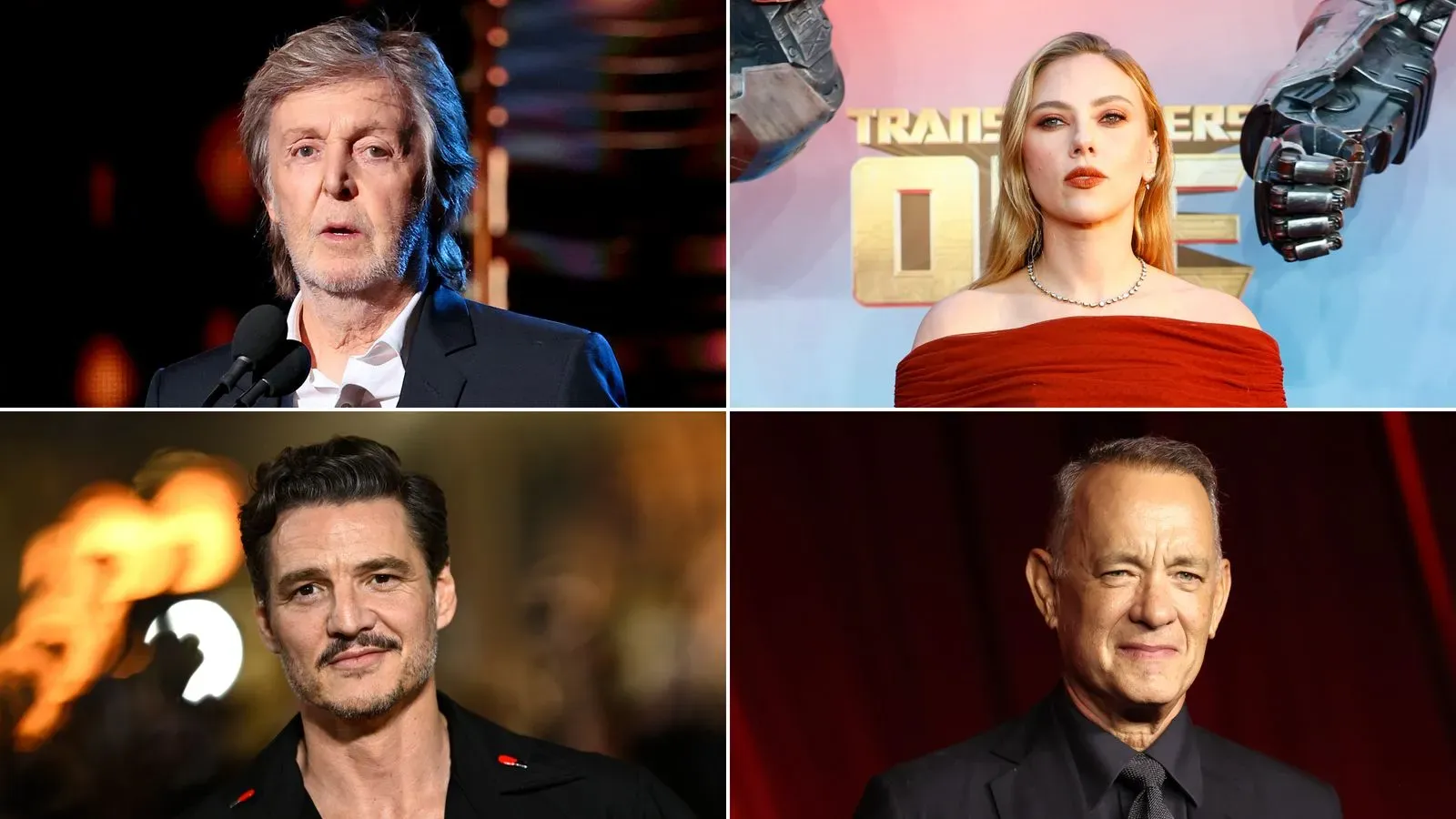 تجمع الصورة نجوم برنامج "ساترداي نايت لايف" مثل بول مكارتني وسكارليت جوهانسون وتوم هانكس، استعدادًا للاحتفال بالذكرى الخمسين للبرنامج.