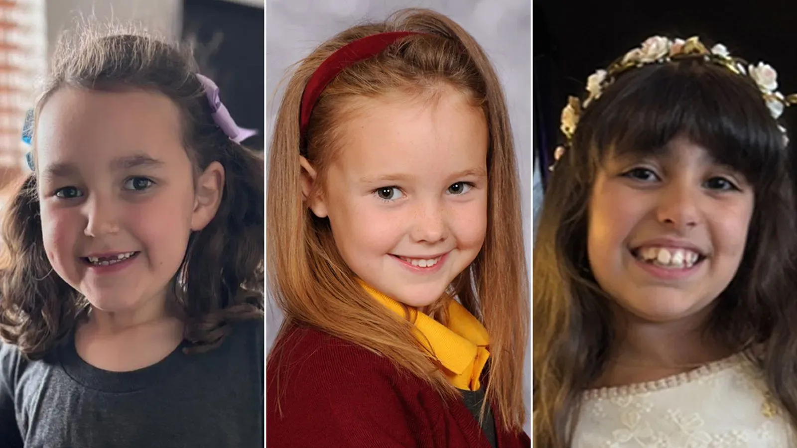 صورة تُظهر ثلاث فتيات صغيرات مبتسمات، شملهن الهجوم العنيف في حفل راقص بساوثبورت، مما أدى إلى وفاة ثلاث منهن.