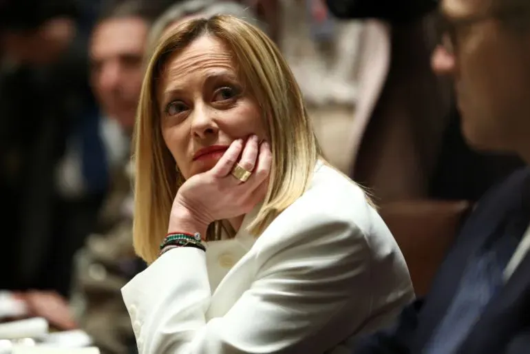 رئيسة الوزراء الإيطالية جيورجيا ميلوني، أثناء حديثها في الأمم المتحدة، تعبر عن موقفها من دعم الأسطول المتجه إلى غزة.